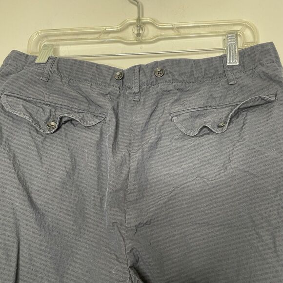 rag & bone Shorts Mens 33 Black Seersucker Chino Made in USA Button Flap Pockets - Picture 6 of 11